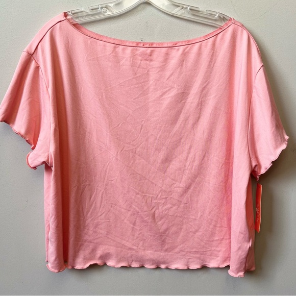 Colsie Short Sleeve Sleep Loungewear Top Womens Large Pink Stretchy‎ Comfy NWT - Picture 1 of 8